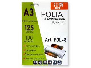 FOLIA LAMINACYJNA FOL-8 2x125mic A3/100 303mmx426mm B�YSZCZ�CA