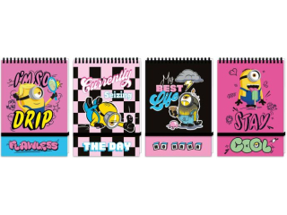 KO�ONOTES A6/96k. Kratka ZAMYKANY NA GUMK� / MINIONKI [opakowanie=10szt]