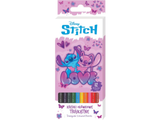 KREDKI O��WKOWE TR�JK�TNE 12kol. / STITCH - PINK