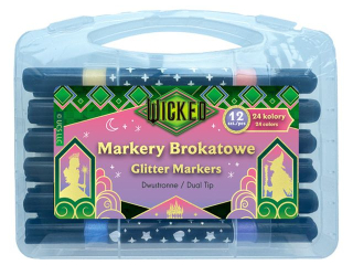 MARKERY BROKATOWE DWUSTRONNE 24kol/12szt. / WICKED