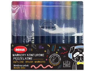 MARKERY KONTUROWE 12kol. / REXUS TEENS