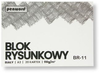 BLOK RYSUNKOWY A3 BIA�Y BR-11 110g 20 KARTEK [opakowanie=5szt] (SZPSH)