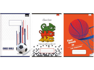 ZESZYT A4/32k. Kolorowe trzy linie / NO NAME - CH�OPIEC [opakowanie=10szt]