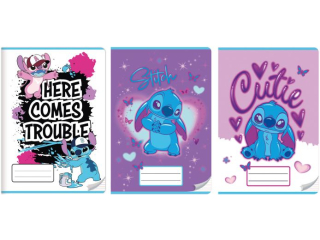 ZESZYT A4/32k. Kolorowe trzy linie / STITCH [opakowanie=10szt]