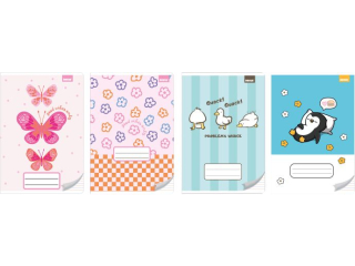 ZESZYT A5/16k. kolorowe trzy linie / NO NAME - DZIEWCZYNKA [opakowanie=20szt]