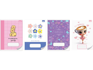 ZESZYT A5/32k. Kolorowe trzy linie / NO NAME - DZIEWCZYNKA [opakowanie=10szt]