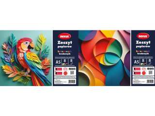 ZESZYT PAPIER�W KOLOROWYCH KREDOWANYCH A5/8k. / REXUS TROPICOOL [opakowanie=10szt]