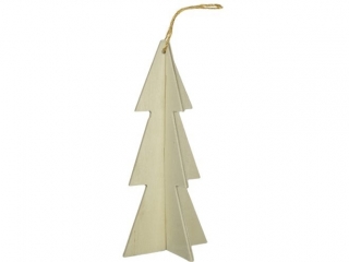 Drewniane zawieszki 3D choinki 60x130mm + sznurek jutowy 2 zestawy 2-elementowe do zoenia sklejka 2mm