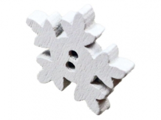 Drewniane patki niegu aurowe 18x18mm biae 30szt. sklejka 2mm