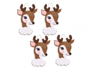 KREATYWNE DEKORACJE Z FILCU - ZAWIESZKI BAMBI, 4SZT. [opakowanie=3szt]