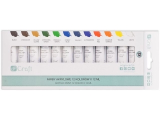 FARBY AKRYLOWE 12 KOLORÓW X 12 ML