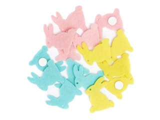 NAKLEJKI Z FILCU - KRLICZKI 4 CM, 15 SZT. PASTEL [opakowanie=6szt]