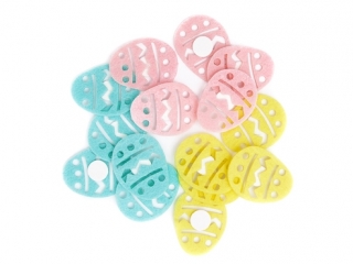 NAKLEJKI Z FILCU - AUROWE JAJKA 3, 5 CM, 15 SZT. PASTEL [opakowanie=6szt]