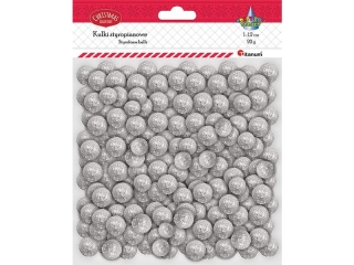 Kulki styropianowe 20g mix rozmiarów O10-12mm srebrne