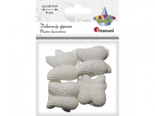 Skrzydła anioła ceramiczne 28x31x8mm białe 8szt.