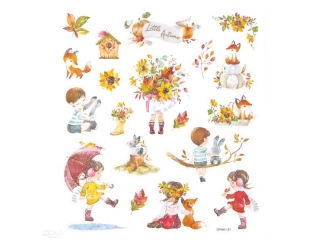 NAKLEJKI Z BROKATEM - LITTLE AUTUMN, 19 SZT. [opakowanie=5szt]