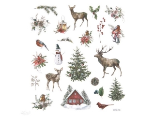 NAKLEJKI Z BROKATEM - LOVABLE CHRISTMAS - NATURE, 23 SZT. [opakowanie=5szt]