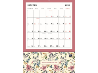 Kalendarz cienny z kieszonk 28x40c Blossom 2026