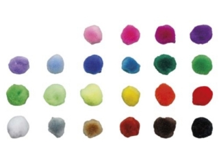 Pompony poliestrowe 10mm mix kolorw 100szt. TITWLK