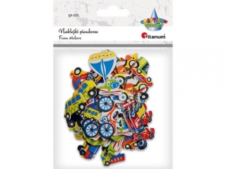 Naklejki piankowe pojazdy mix 50szt.