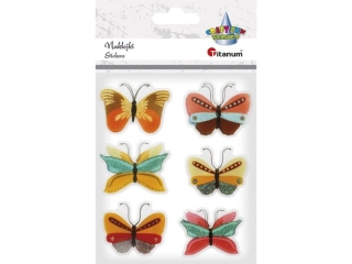 Naklejki foliowe 3D motyle mix dwuwarstwowe 6szt. TITWLK