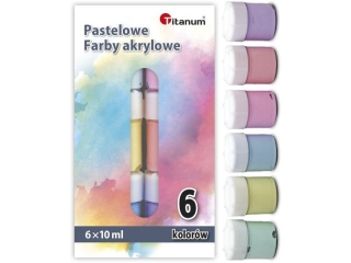 Farby akrylowe pastelowe w soiczkach 10ml 6 kolorw