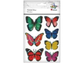 Naklejki foliowe 3D motyle mix dwuwarstwowe holograficzny tył 7szt. TITWLK