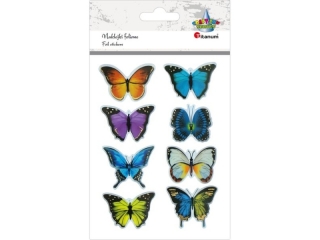 Naklejki foliowe 3D motyle mix dwuwarstwowe 8szt. TITWLK