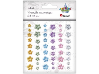Krysztaki samoprzylepne kwiaty O11/9/8/6mm 48szt.