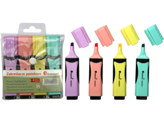 ZAKRELACZE PASKIE W ETUI 4 KOLORY PASTELOWE TITANUM