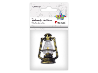 Lampa naftowa 37x50mm plastikowa miniaturowa zota szczotkowana 1szt.