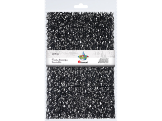 Tkanina dekoracyjna siatka koronkowa 60x50cm czarna