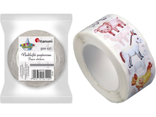 Naklejki papierowe na tamie 8 wzorw mix rozmiarw zwierzta gospodarskie 500szt. szeroko tamy 28mm