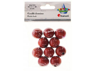 Koraliki drewniane okrge O25mm otwr O3mm lakierowane brzowe drewno 10szt.