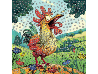 Mozaika piankowa KOGUT wymiary planszy do wyklejenia: 25x25 cm, stojak na obrazek