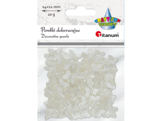 Koraliki pereki plastikowe motyle 14x11mm dziurka O2mm biae 20g