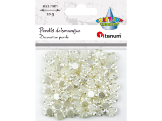 Koraliki pereki plastikowe re O12mm dziurka O1mm biae 20g