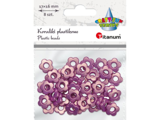 Koraliki plastikowe kwiatki O15mm Odziurki 1mm grubo�� koralika 35mm brudnor�owe 20g