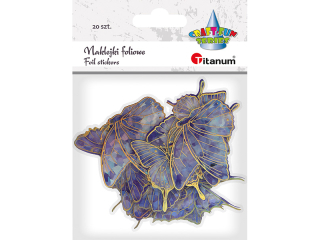 Naklejki foliowe motyle 10 wzorw tonacja fioletowo-zota 20szt.