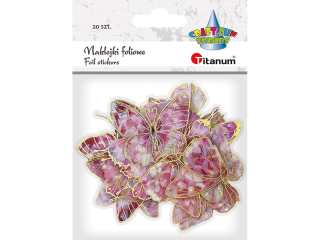 Naklejki foliowe motyle 10 wzorw tonacja rowo-zota 20szt.