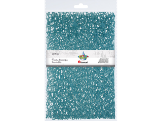 Tkanina dekoracyjna siatka koronkowa 60x50cm turkusowa