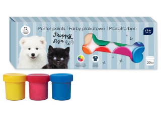 Farby plakatowe 12kol.20ml Puppy Sign