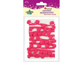 Pompony 12mm na ta�mie 1, 5m ciemnor�owe