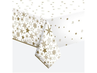 Obrus papierowy POL-MAK 120x180cm - Gold Stars [opakowanie=12szt]