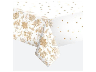 Obrus papierowy POL-MAK 120x180cm - Botanical Christmas Background Gold [opakowanie=12szt]