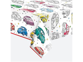 Obrus papierowy POL-MAK 120x180cm - Cartoon Cars [opakowanie=12szt]