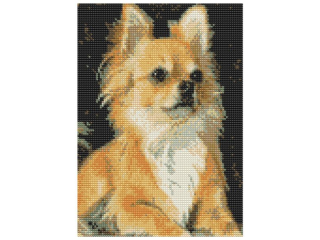 MOZAIKA DIAMENTOWA 30x40 cm, PIONOWA, WZ�R: CHICHUAHUA BISZKOPTOWY FLAMINGO LINE