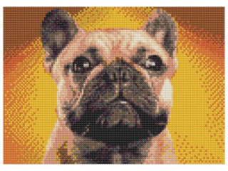 MOZAIKA DIAMENTOWA 30x40 cm, PIONOWA, WZ�R: BULDOG FRANCUSKI FLAMINGO LINE
