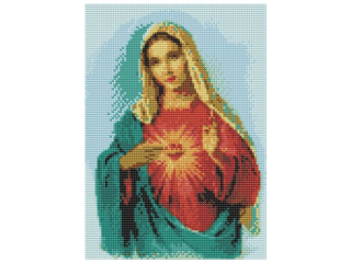 MOZAIKA DIAMENTOWA 30x40 cm, PIONOWA, WZ�R: NIEPOKALANE SERCE FLAMINGO LINE