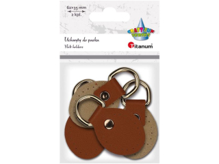 Uchwyty do paska torebki 62x35mm 2kpl. (4szt.) sk�ropodobne br�zowe, z�ote uchwyty